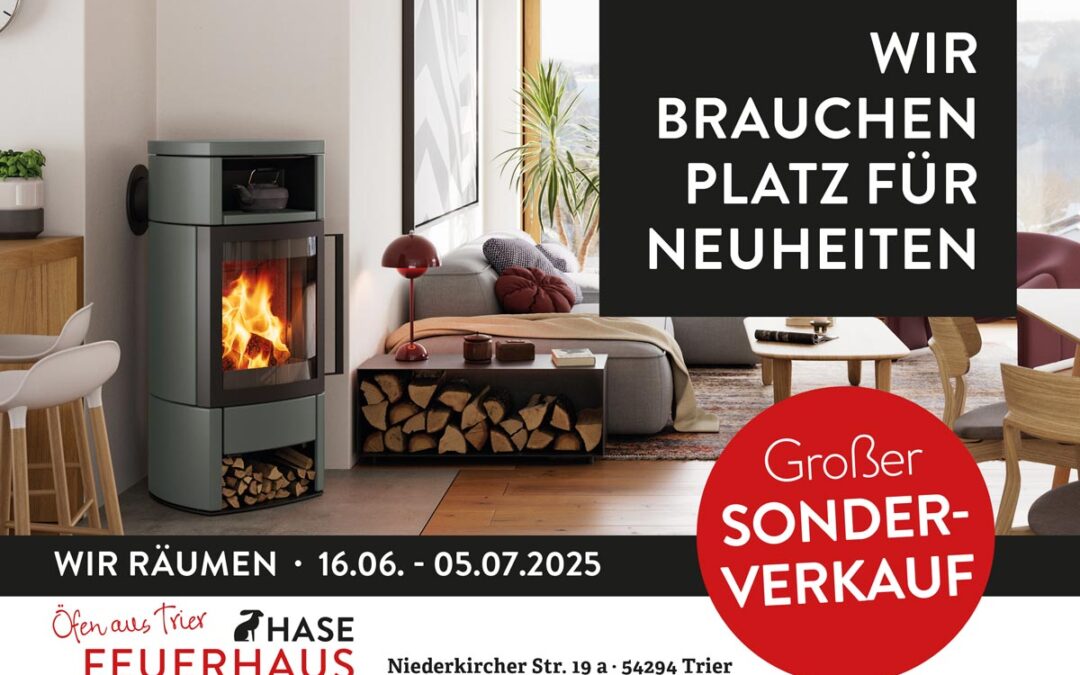 Sonderverkauf bei HASE Feuerhaus – Jetzt hochwertige Kaminöfen stark reduziert