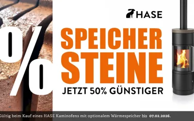 50 % Rabatt auf Wärmespeicher-Steine – Jahresstart-Aktion von HASE 🔥