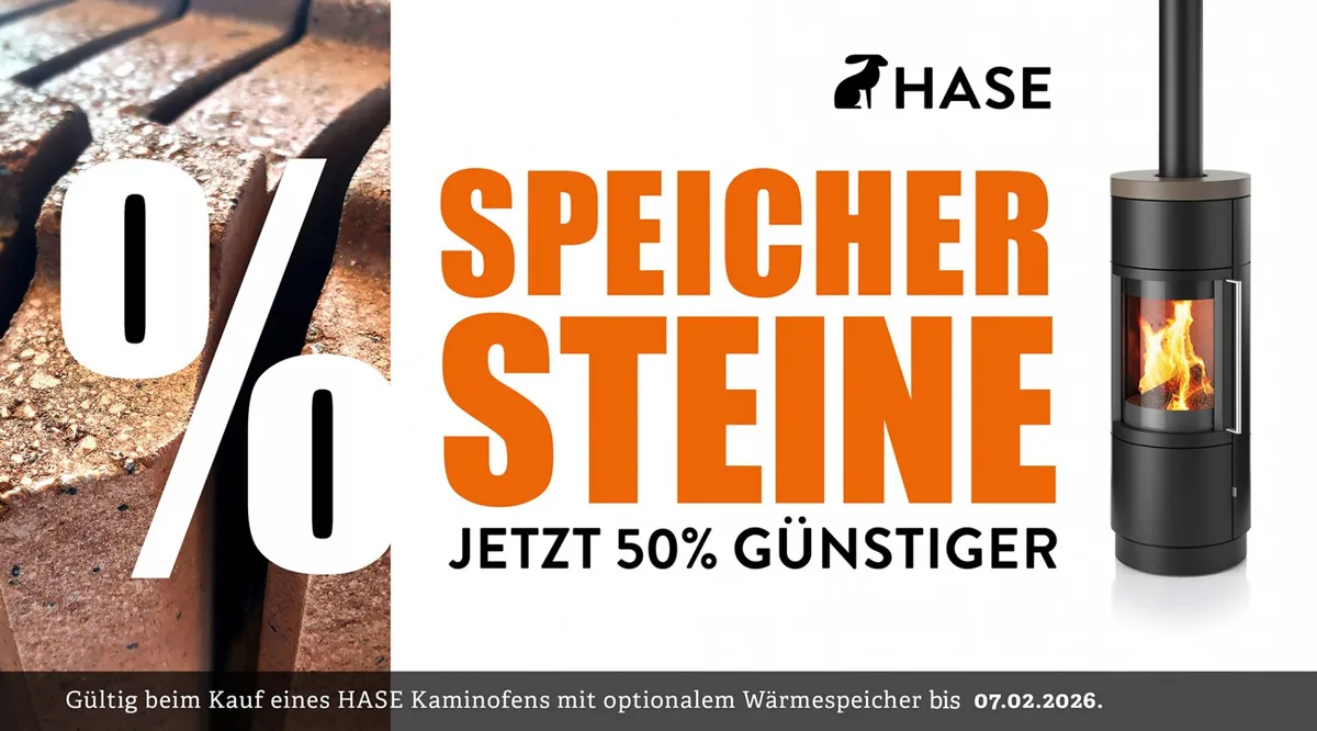 Hase Aktion Kaminofen Speichersteine 50 Prozent